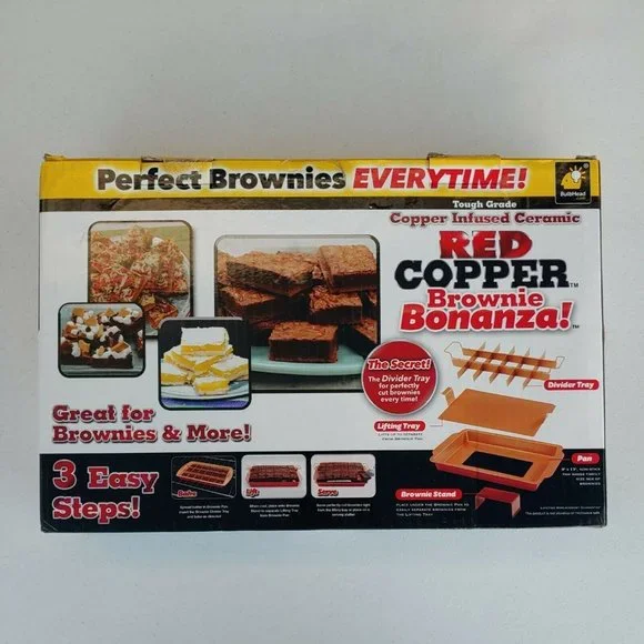 Red Copper Brownie Bonanza 4 Piece Set NEW - Picture 2 of 3